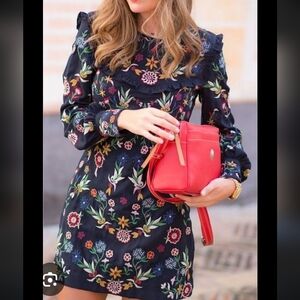 Zara Trafaluc Sheath Embroidered Mini Dress Small